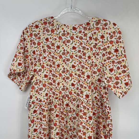 Old Navy Babydoll Dress Womens Medium Whimsical Floral White Orange NEW - Picture 9 of 14